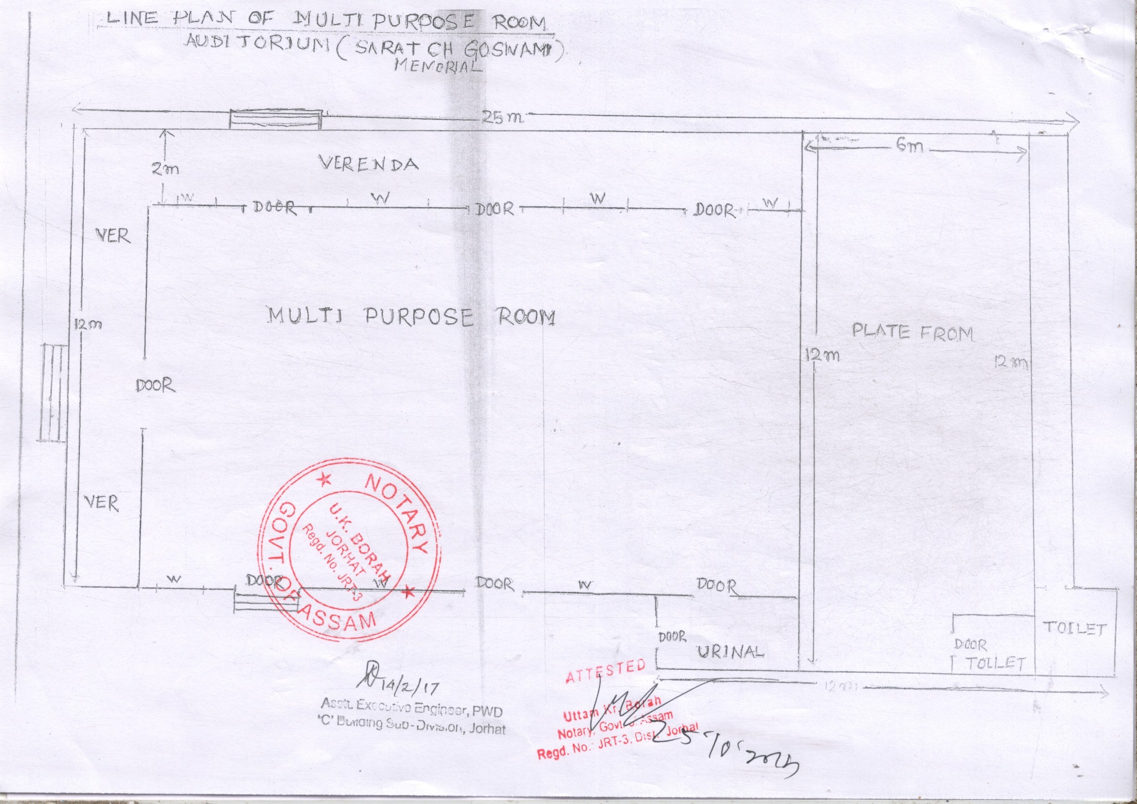 mp hall line plan